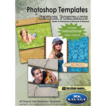 Savage Senior Portrait Photoshop Templates