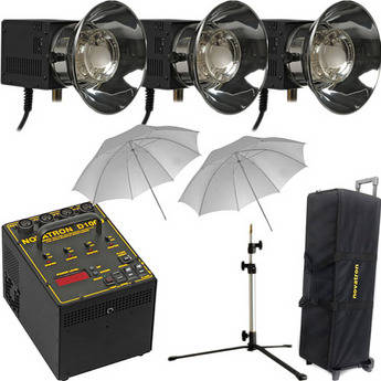 Novatron D1000 3 Fan Cooled Head Starter Kit with Wheeled Case (120V)
