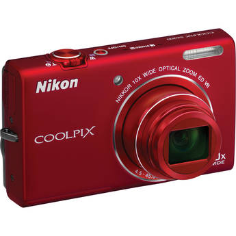 Nikon Coolpix S6200 Digital Camera (Red)