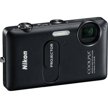 Nikon CoolPix S1200pj Digital Camera With Built-In Projector (Black)