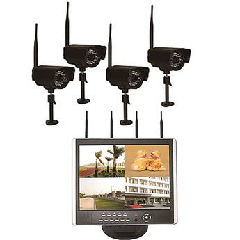 Astrotel 2.4 Ghz Digital Wireless 4-Channel DVR / 4-Camera / Monitor System