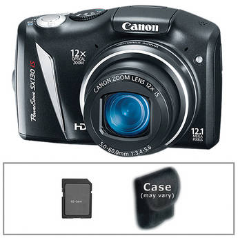 Canon PowerShot SX130 IS Digital Camera with Basic Accessory Kit (Black)