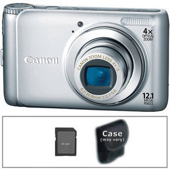 Canon PowerShot A3100 IS Digital Camera with Basic Accessory Kit (Silver)