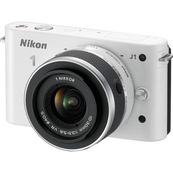 Nikon 1 J1 Mirrorless Digital Camera with 10-30mm VR Zoom Lens (White)