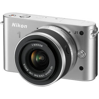 Nikon 1 J1 Mirrorless Digital Camera with 10-30mm VR Zoom Lens (Silver)