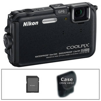 Nikon COOLPIX AW100 Waterproof Digital Camera with Basic Accessory Kit (Black)