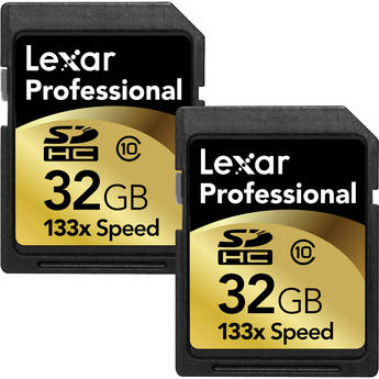 Lexar 32GB SDHC Memory Card Professional Class 10 - 2 Pack