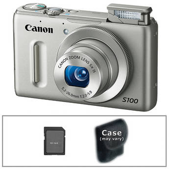Canon PowerShot S100 Digital Camera with Basic Accessory Kit (Silver)