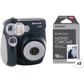 Polaroid 300 Instant Film Camera (Black) with (3 pack) Instant Film Kit