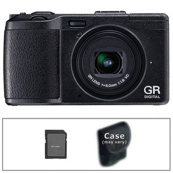 Ricoh GR DIGITAL IV Digital Camera (Black) with Basic Accessory Kit