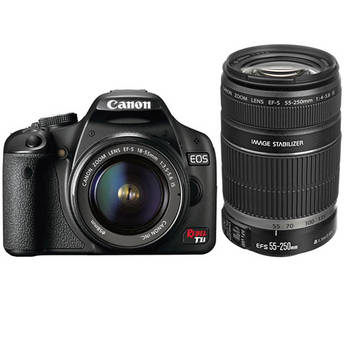 Canon EOS Rebel T1i Digital SLR Camera Kit w/18-55mm IS & 55-250mm IS Lens