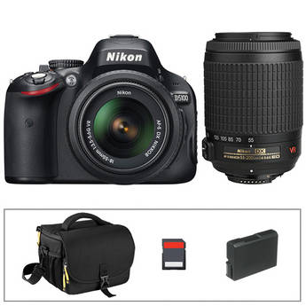 Nikon D5100 Digital SLR Camera with 18-55mm & 55-200mm VR Lenses