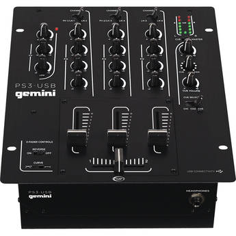 Gemini PS3-USB Professional 10" 3-Channel Stereo DJ Mixer