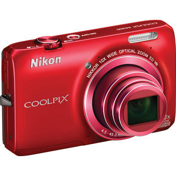 Nikon Coolpix S6300 Digital Camera (Red)