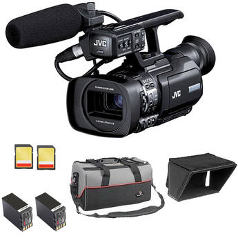JVC GY-HM150U Compact Handheld 3-CCD Camcorder Starter Kit