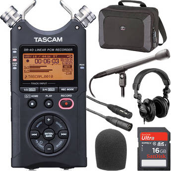 Tascam DR-40 Street Interviewer Portable Recorder Pack
