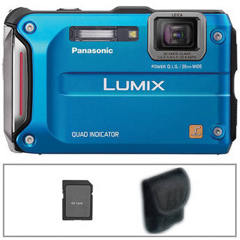 Panasonic Lumix DMC-TS4 Digital Camera (Blue) with Basic Accessory Kit