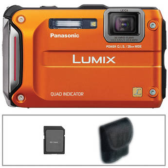 Panasonic Lumix DMC-TS4 Digital Camera (Orange) with Basic Accessory Kit
