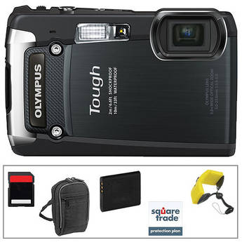 Olympus Tough TG-820 Digital Camera (Black) with Deluxe Accessory Kit