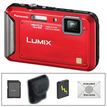 Panasonic Lumix DMC-TS20 Digital Camera Deluxe Accessory Kit (Red)