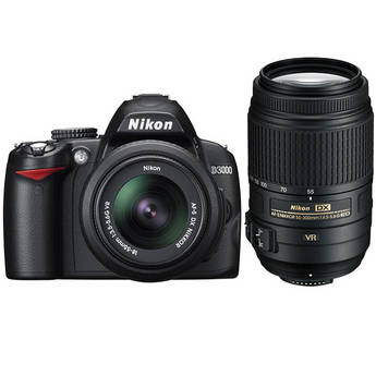 Nikon D3000 SLR Digital Camera Kit with 18-55mm & 55-300mm VR Lenses