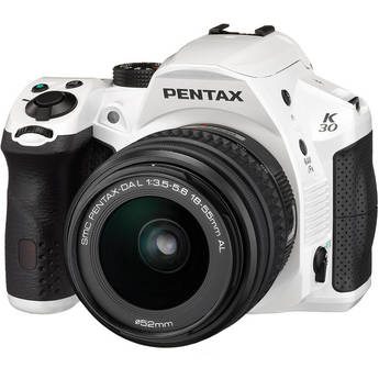 Pentax K30 Digital Camera with 18-55mm AL Lens Kit (White)