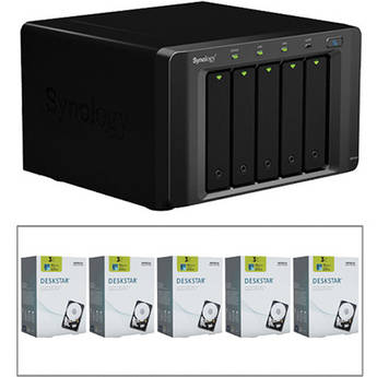 Synology DiskStation DS1512+ 5-Bay NAS & 15TB Hitachi Deskstar 3.5" HDD Kit