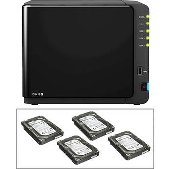 Synology 12 TB (4x3TB) Diskstation DS412+ 4-Bay All-in-1 NAS Server (B&H Kit)