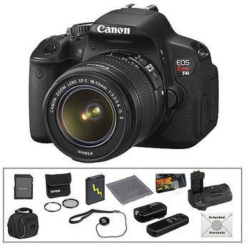 Canon EOS Rebel T4i Digital Camera with 18-55mm Lens & Deluxe Accessory Kit