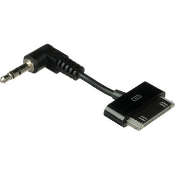 Comprehensive 30-pin Dock Connector to Right Angle 3.5mm Stereo Mini Plug Adapter Cable (Black)