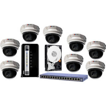 ACTi 8-Cam 1.3 MP 4.2mm Indoor Kit with 8-Ch Network System / 2TB SATA / and PoE Switch