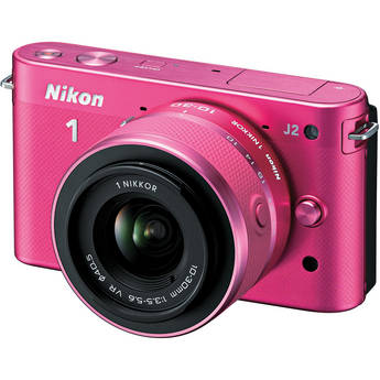Nikon 1 J2 Mirrorless Digital Camera with 10-30mm VR Zoom Lens (Pink)