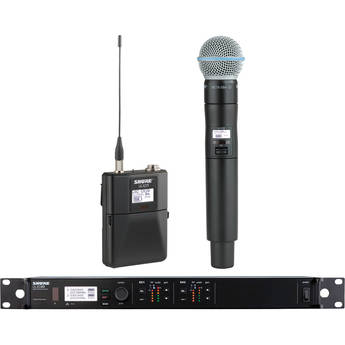 Shure ULXD124D/B58 Dual Channel Wireless System with Bodypack and Handheld Beta 58A Transmitters (J50)