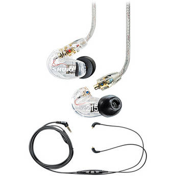 Shure SE215 Sound-Isolating In-Ear Stereo Earphones (Clear) with Mic & Remote Cable Kit
