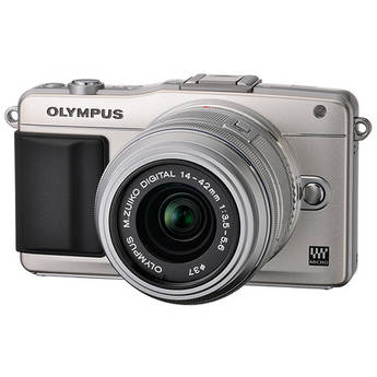 Olympus E-PM2 Mirrorless Micro Four Thirds Digital Camera with 14-42mm f/3.5 - 5.6 II Lens (Silver)