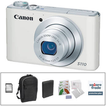 Canon PowerShot S110 Digital Camera with Deluxe Accessory Kit (White)