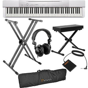 Casio PX-150 88-Key Piano Essentials Bundle (White)