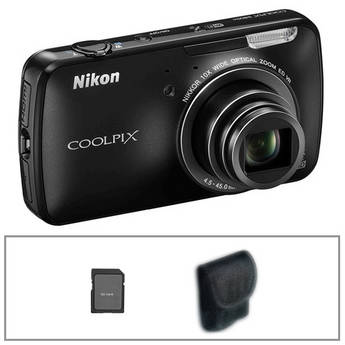 Nikon COOLPIX S800c Digital Camera with Basic Accessory Kit (Black)
