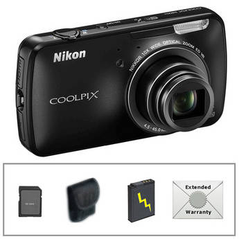Nikon COOLPIX S800c Digital Camera with Deluxe Accessory Kit (Black)