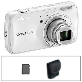 Nikon COOLPIX S800c Digital Camera with Basic Accessory Kit (White)