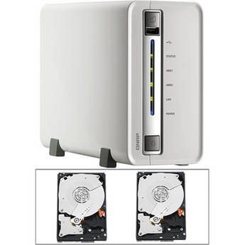 Qnap 2 TB (2 x 1TB) TS-212 2-BAY Turbo NAS Hard Drive Enclosure Kit with Hard Drives