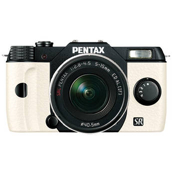 Pentax Q10 Compact Mirrorless Camera with 5-15mm Lens (Black / White)