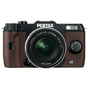 Pentax Q10 Compact Digital Interchangeable Lens Camera with 5-15mm Lens (Black / Brown)