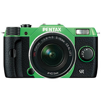 Pentax Q10 Compact Digital Interchangeable Lens Camera with 5-15mm Lens (Green / Black)