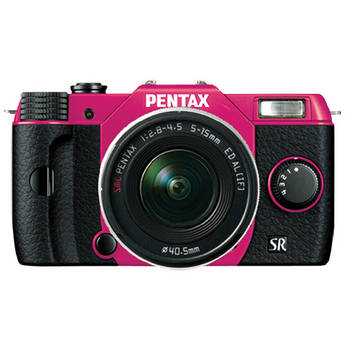 Pentax Q10 Compact Digital Interchangeable Lens Camera with 5-15mm Lens (Cherry Pink / Black)