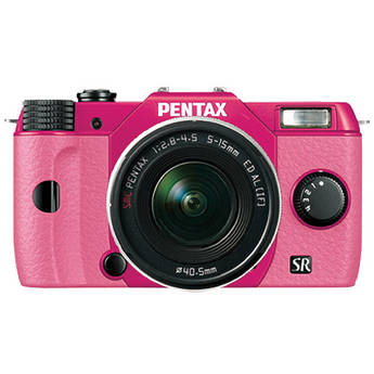 Pentax Q10 Compact Digital Interchangeable Lens Camera with 5-15mm Lens (Cherry Pink / Pink)