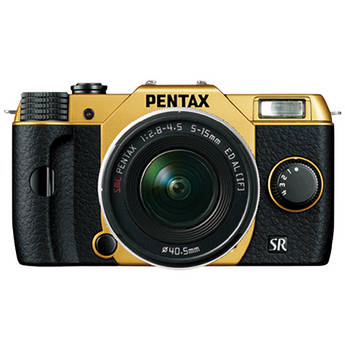 Pentax Q10 Compact Mirrorless Camera with 5-15mm Lens (Gold / Black)
