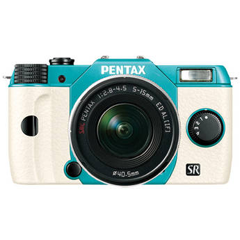 Pentax Q10 Compact Digital Interchangeable Lens Camera with 5-15mm Lens (Mint / White)