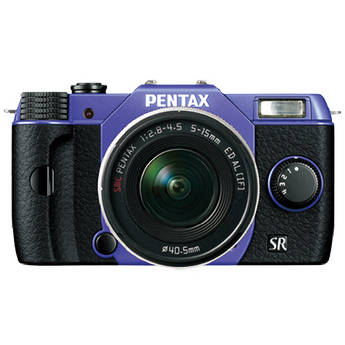 Pentax Q10 Compact Digital Interchangeable Lens Camera with 5-15mm Lens (Violet / Black)