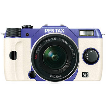 Pentax Q10 Compact Mirrorless Camera with 5-15mm Lens (Violet / White)